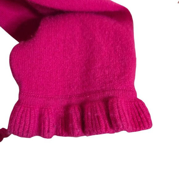 Pure Collection Raspberry Pink Ruffled 100% Cashmere Cardigan Sweater Size M - Picture 4 of 7